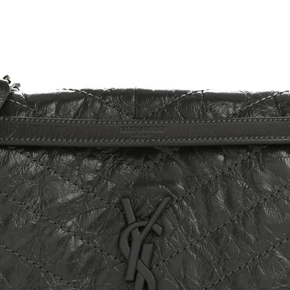 Saint Laurent Crinkled Calfskin Matelasse Monogram Medium Niki Chain Satchel Storm 8 of 11
