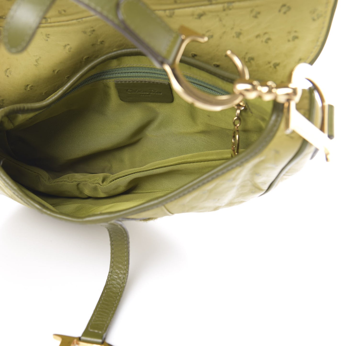 Ostrich Saddle Bag Green