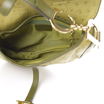Christian Dior Ostrich Saddle Bag Green 5 of 19