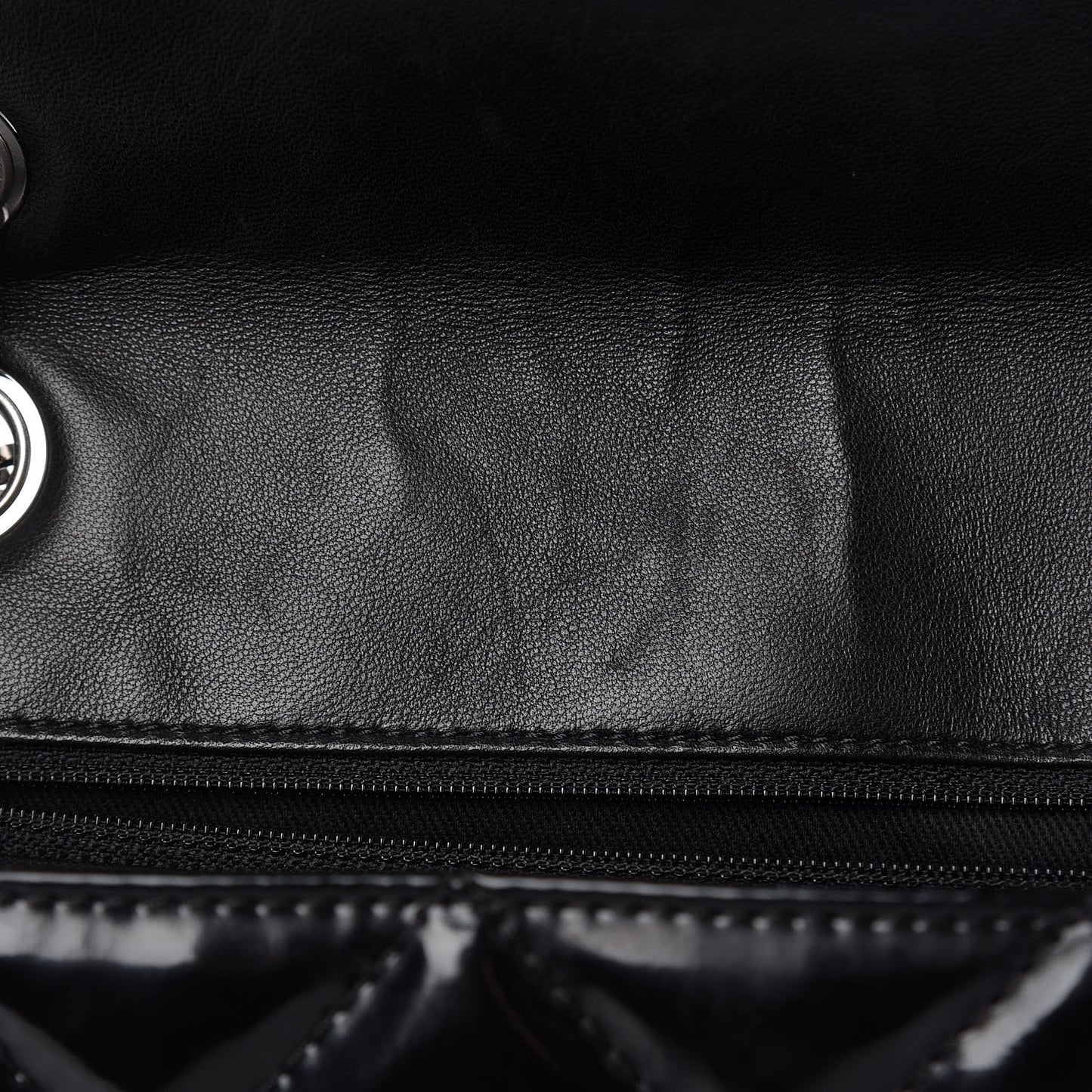 Vinyl Quilted In the Business Flap Bag Black