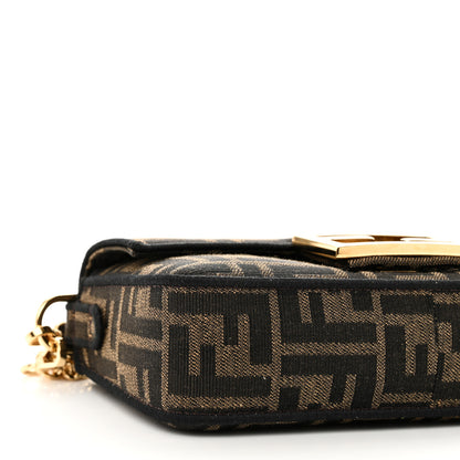 Fendi Fabric Jacquard FF 1974 Mini Baguette Tobacco Moro Black 9 of 10