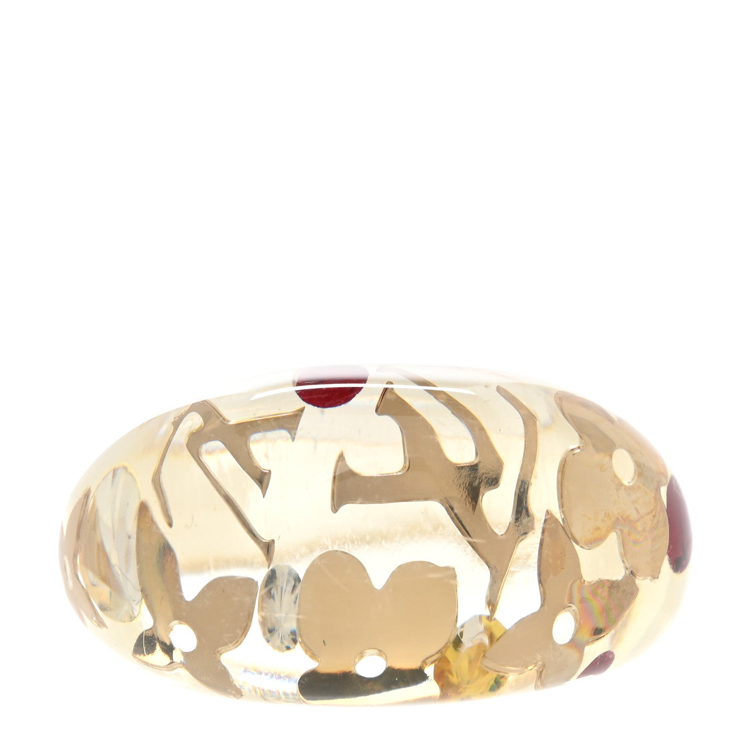 Louis Vuitton Resin Swarovski Crystal Inclusion Ring 50/5.5 Clear 1 of 3
