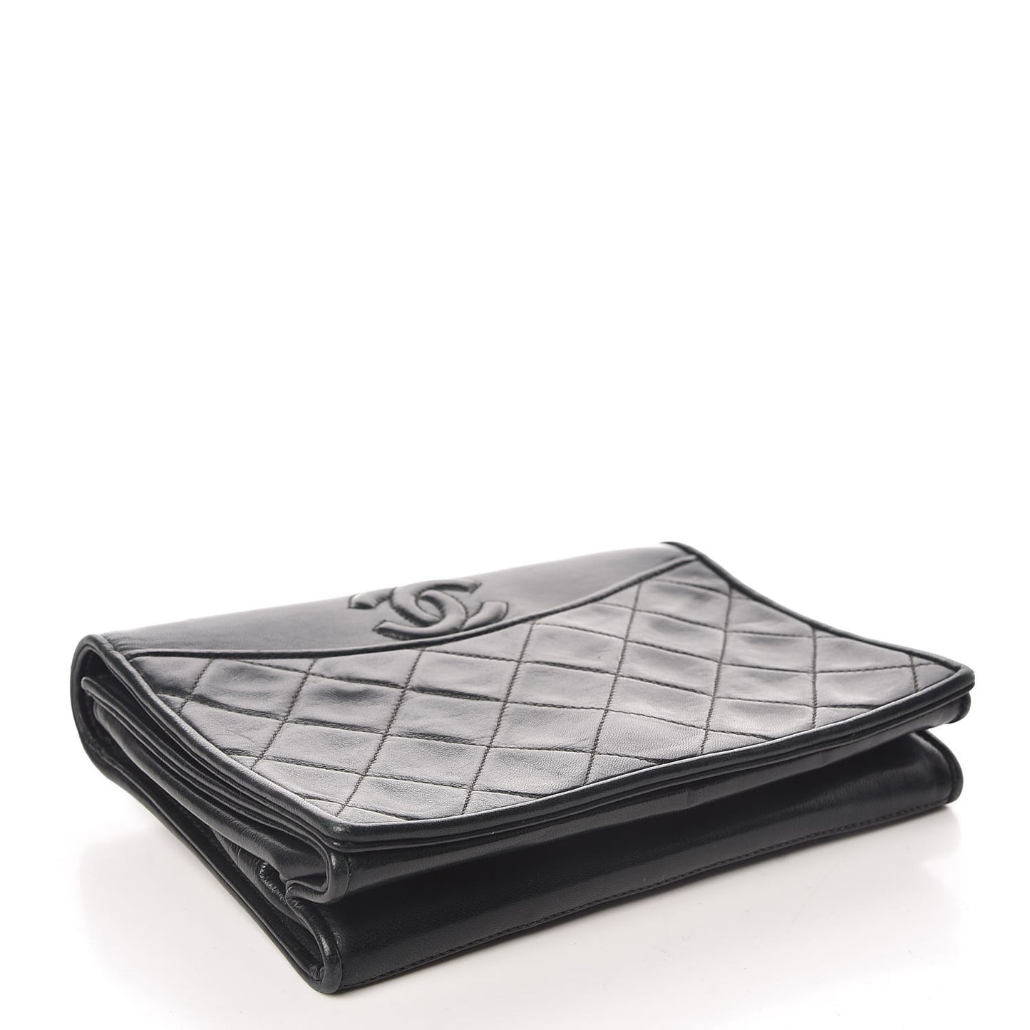 Lambskin Quilted Small Single Flap Black