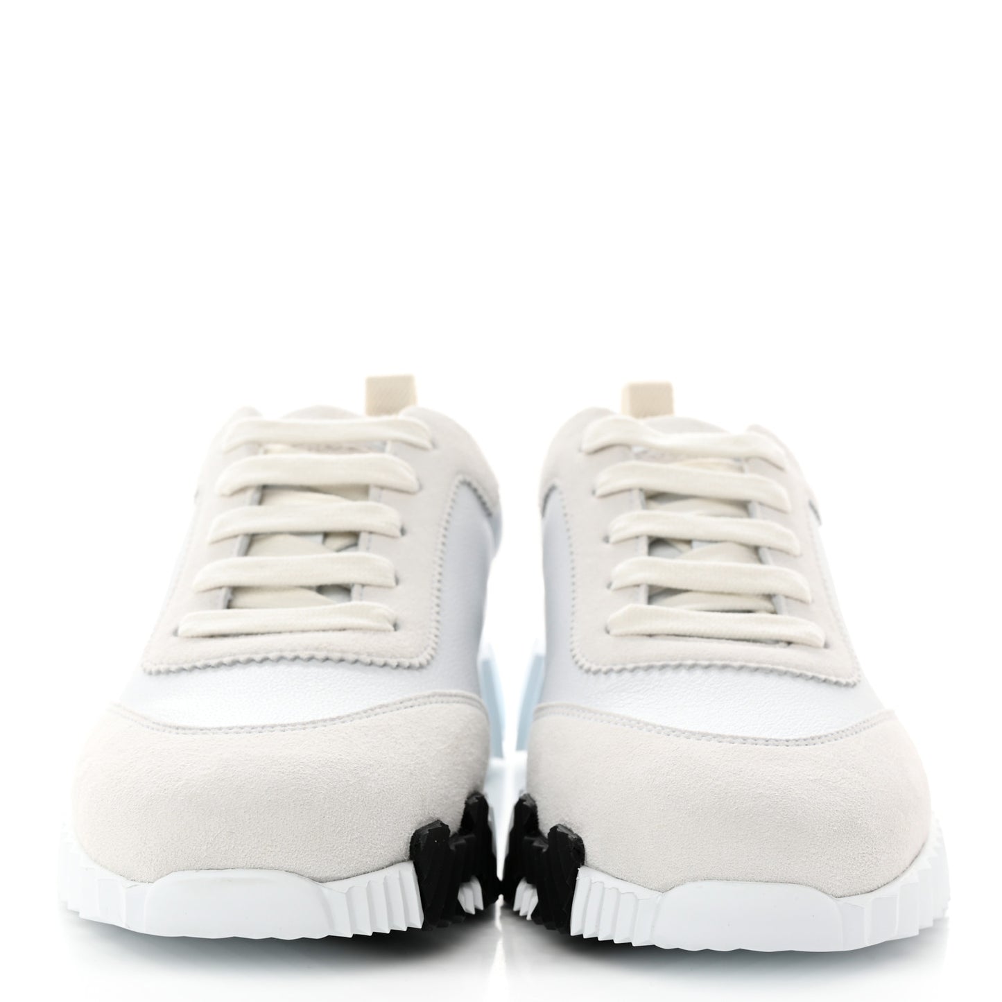 Calfskin Suede Goatskin Bouncing Sneakers 36 White