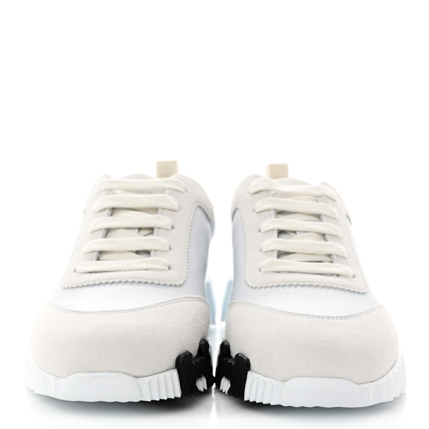 Hermes Calfskin Suede Goatskin Bouncing Sneakers 36 White 2 of 9