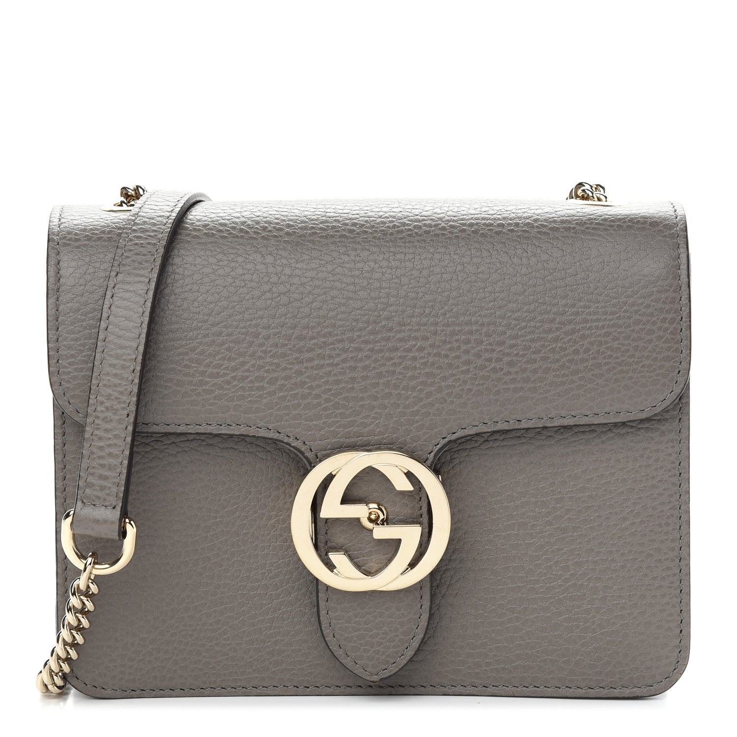 Gucci Dollar Calfskin Small Interlocking G Shoulder Bag Loess 1 of 11
