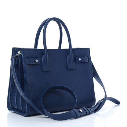 Saint Laurent Grained Calfskin Baby Sac De Jour Souple Denim 3 of 10