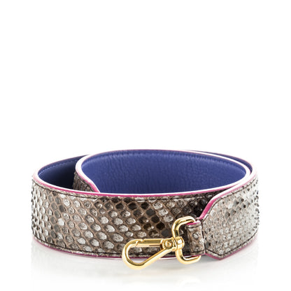 Fendi Shiny Python Vitello Dolce Strap You Asfalto Blue Neon 1 of 4