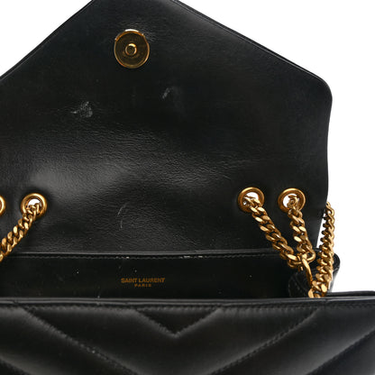 Saint Laurent Calfskin Y Quilted Monogram Small Loulou Chain Satchel Black 14 of 16