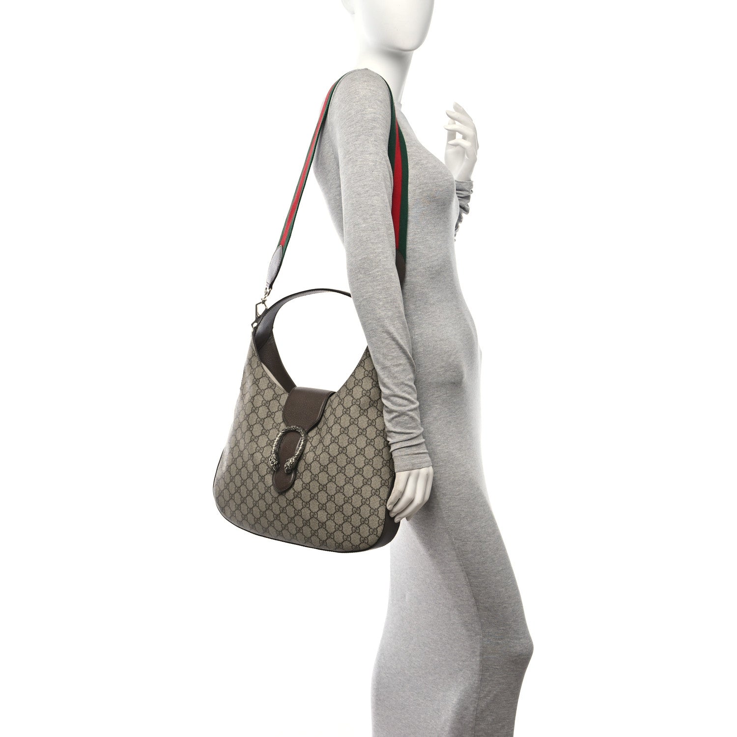 Gucci GG Supreme Monogram Web Medium Dionysus Hobo Brown 2 of 10
