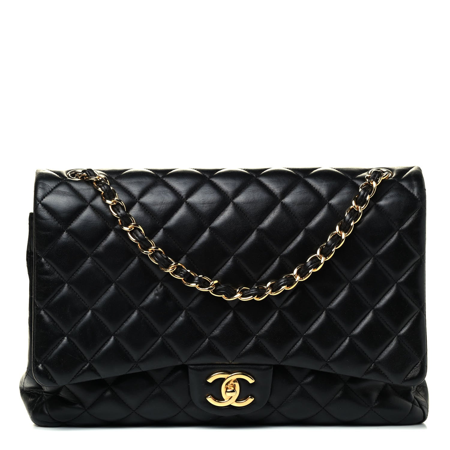 Chanel Lambskin Quilted Maxi Double Flap Black 1 of 4