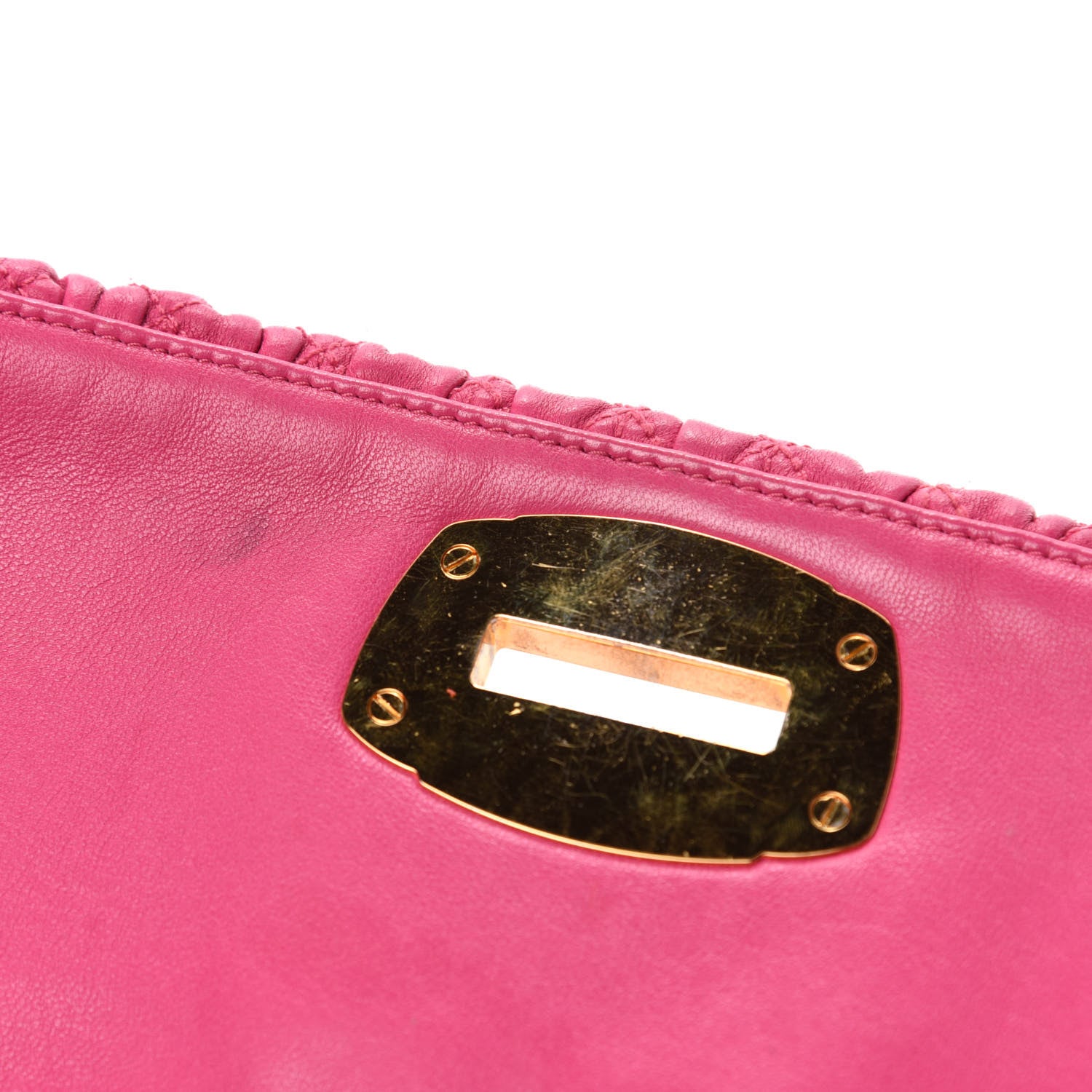 Miu Miu Nappa Matelasse Crystal Flap Clutch Fuxia 9 of 17