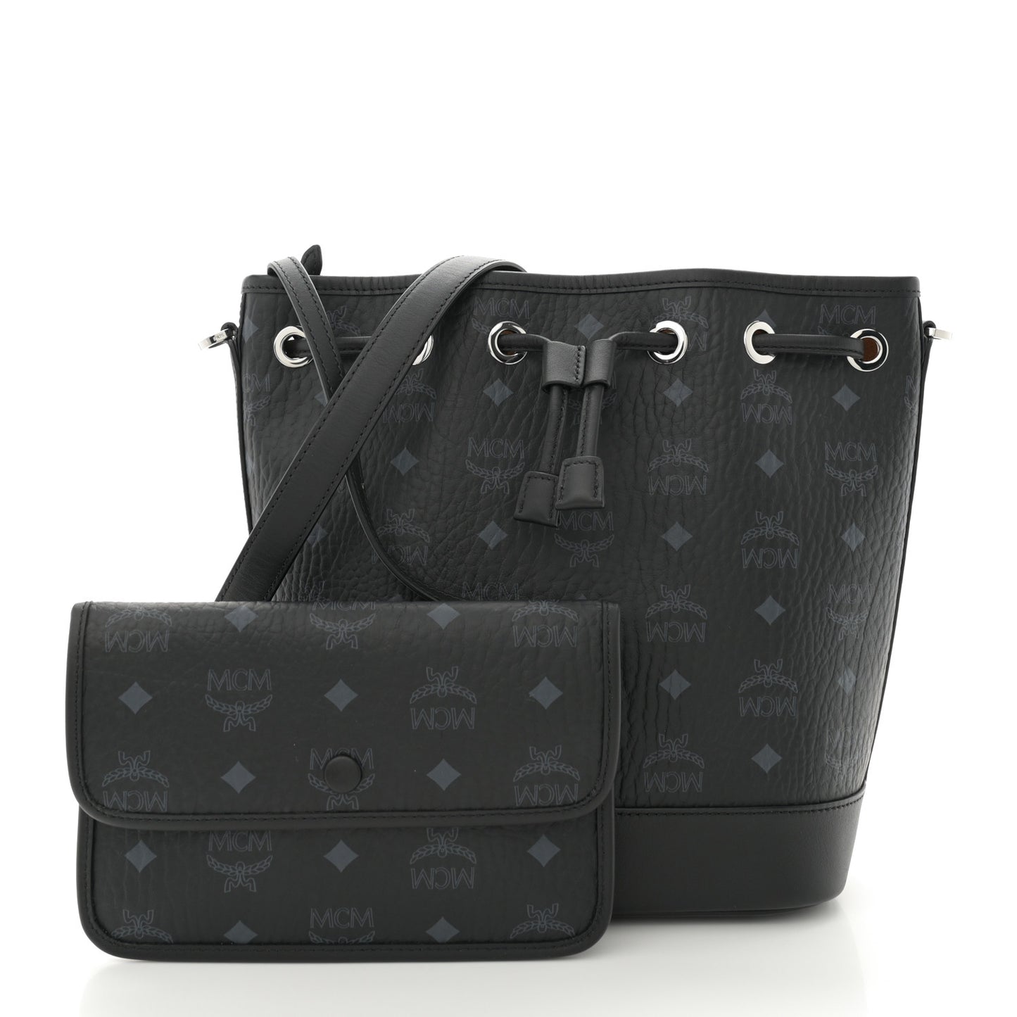 Visetos Medium Dessau Drawstring Bucket Bag Black