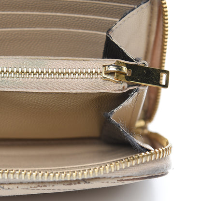 Saint Laurent Grain De Poudre Matelasse Chevron Monogram Zip Around Wallet Nude Powder 14 of 15