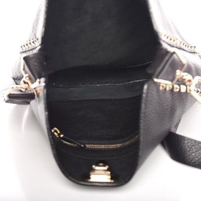 Valentino Garavani Pebbled Calfskin Large Rockstud Flip-Lock Messenger Bag Black 5 of 14