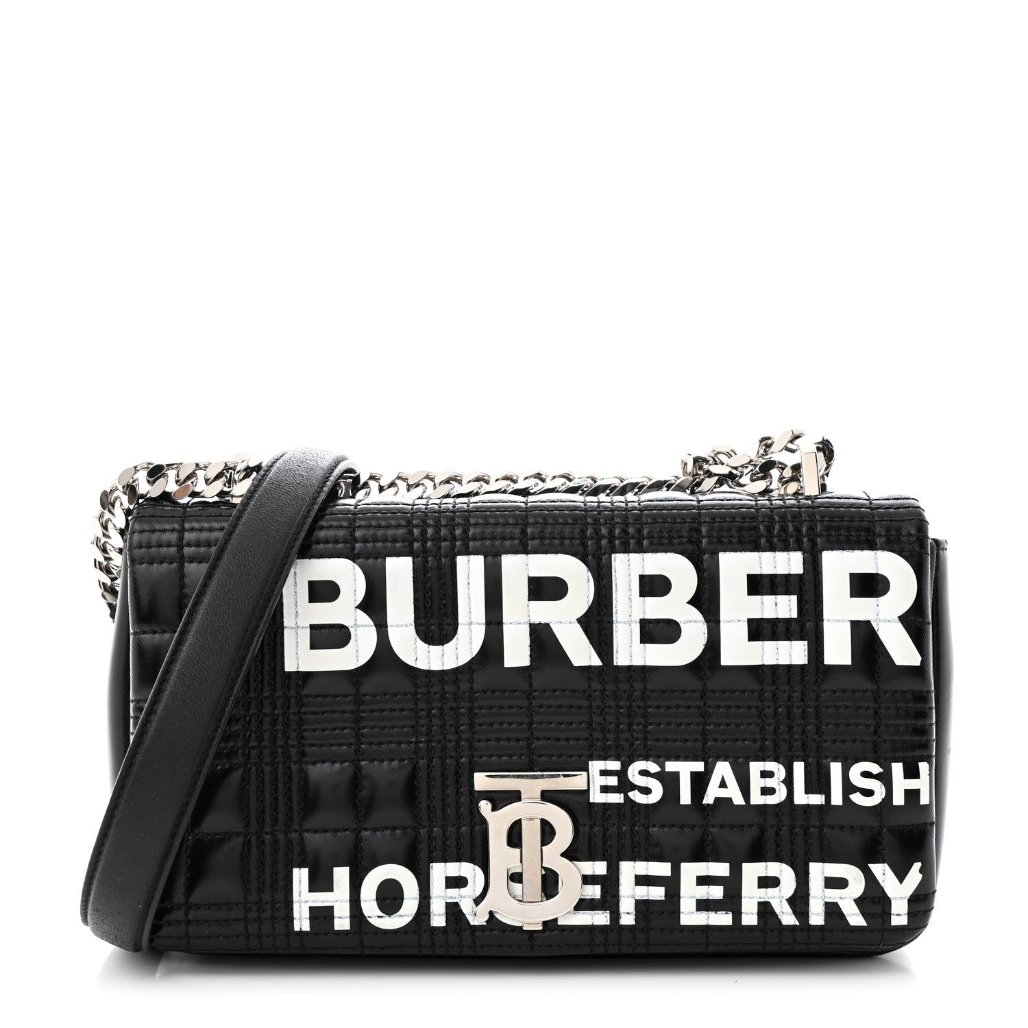 Burberry Patent Quilted Horseferry Print Small Lola Bag Black 1 of 10