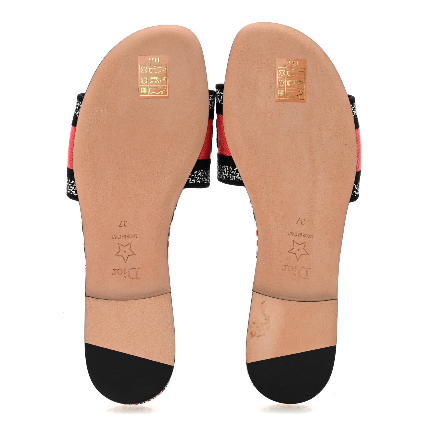 Christian Dior Canvas Coeur Des Curiosites Embroidered Dway Flat Slide Sandals 37 Multicolor 6 of 9