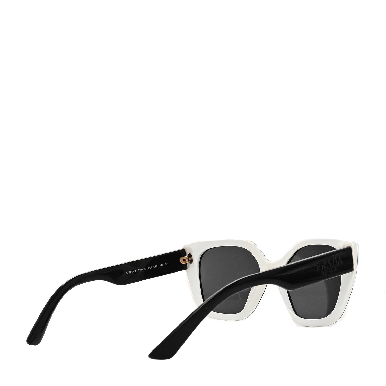 Prada Cat Eye Sunglasses SPR 24X Black White 4 of 7