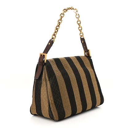 Fendi Quilted Fabric Pequin Forever Mama Baguette Tobacco 3 of 10