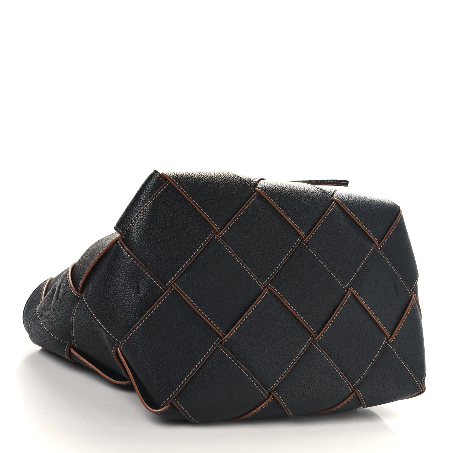 Loewe Soft Grained Calfskin Woven Basket Bag Black Tan 4 of 12