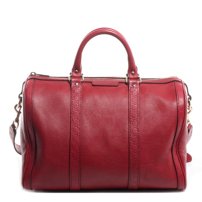 Gucci Calfskin Microguccissima Trim Medium Boston Raspberry Red 1 of 11