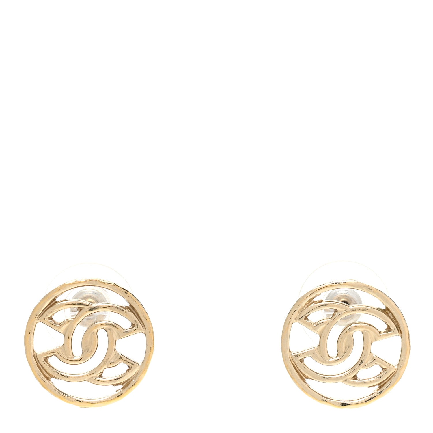 Chanel Metal CC Round Earrings Gold 1 of 5