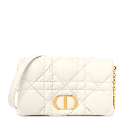 Christian Dior Lambskin Macrocannage Mini Dior Caro Bag White 1 of 9