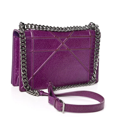 Christian Dior Ceramic Effect Deerskin Medium Diorama Flap Bag Purple 3 of 10