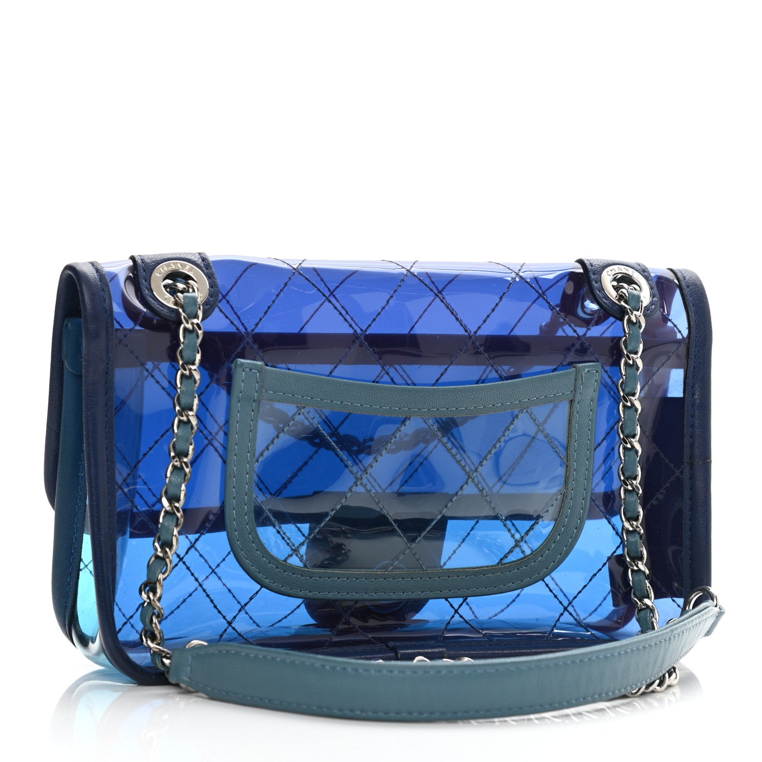Chanel PVC Lambskin Stitched Mini Coco Splash Flap Blue 2 of 9