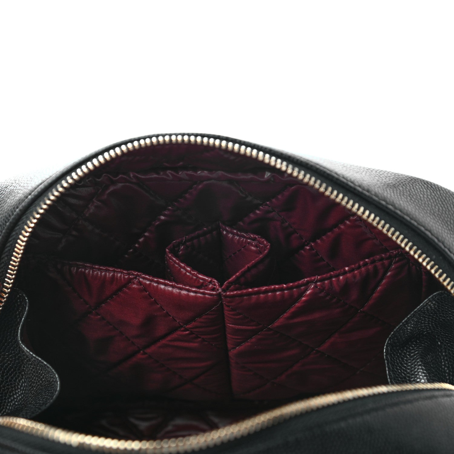 Chanel Caviar Quilted Curvy Pouch Cosmetic Case Black 8 of 8