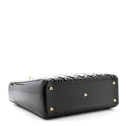 Christian Dior Patent Cannage Large Lady Dior Black 4 of 10