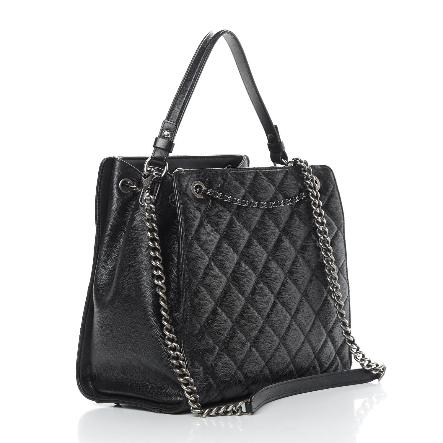 Chanel Caviar Quilted Medium CC Bucket Bag Black 4 of 13