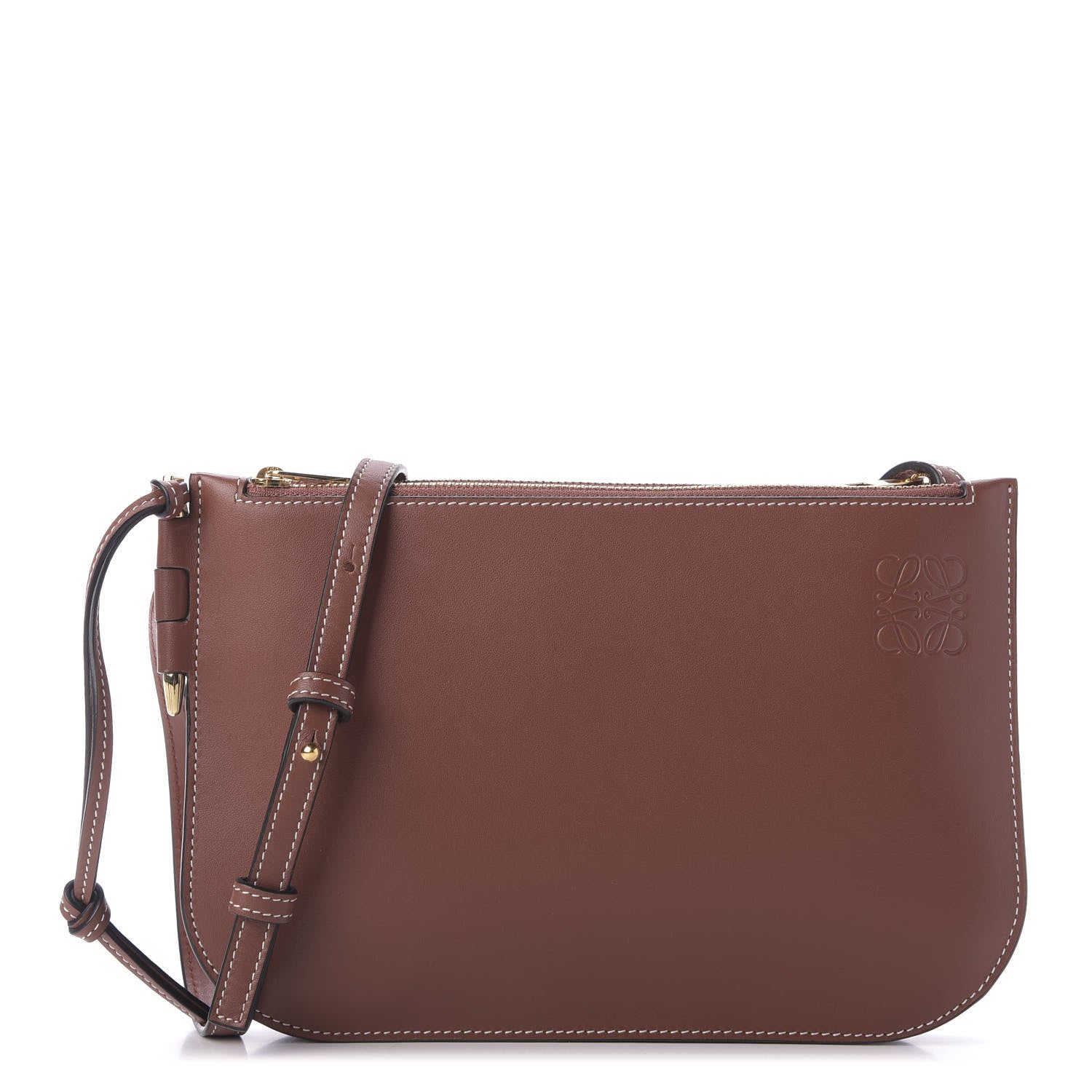 Loewe Calfskin Gate Double Zip Pouch Crossbody Brick 1 of 8