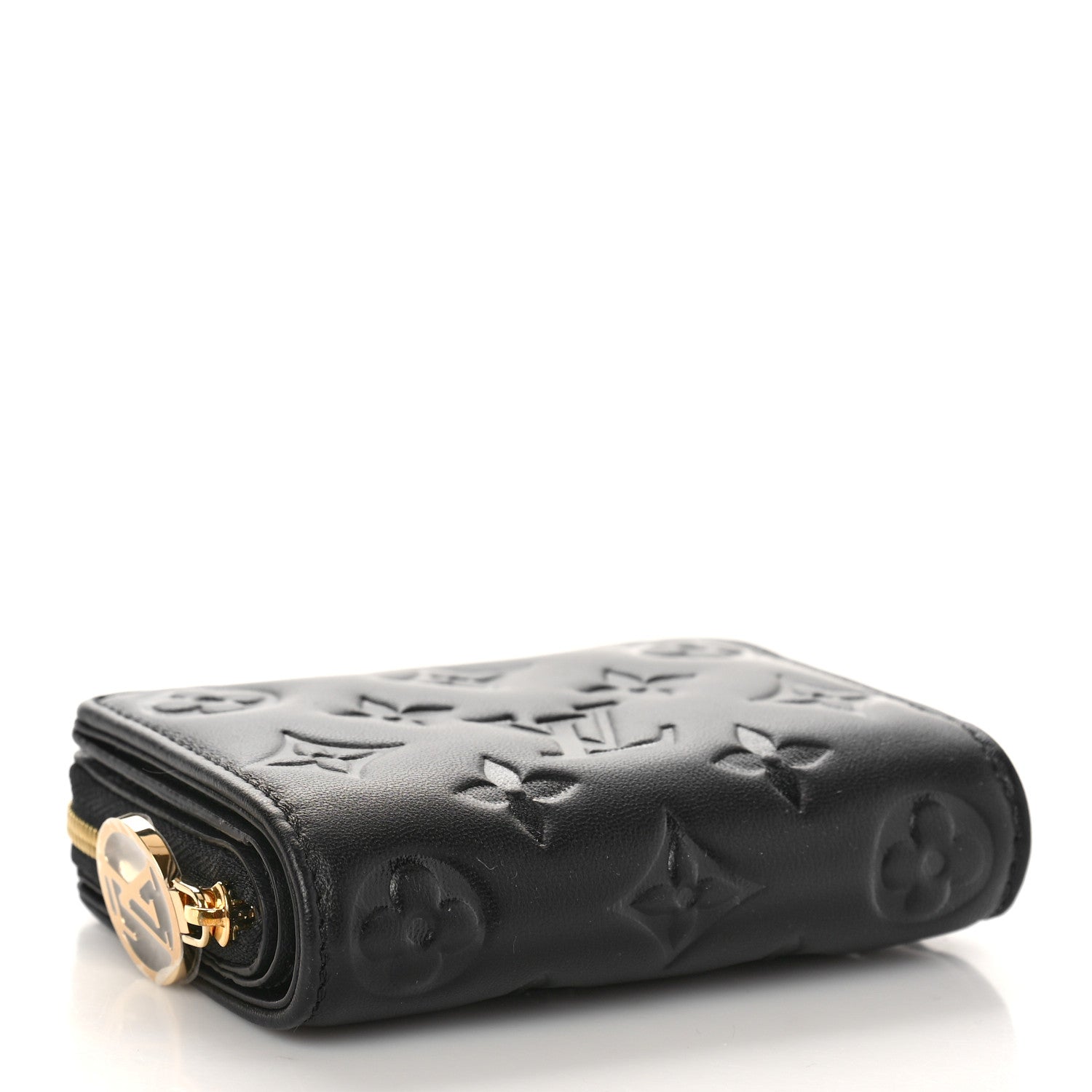 Louis Vuitton Lambskin Embossed Monogram Lou Coussin Wallet Black 4 of 9