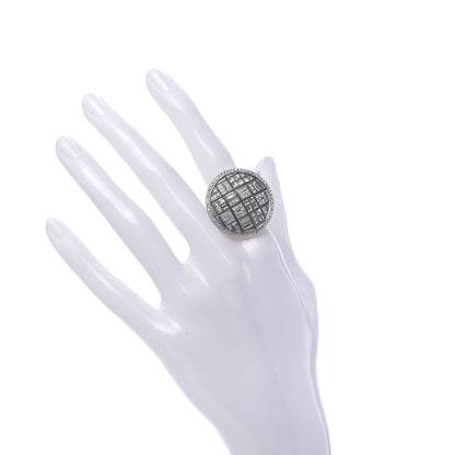 Chanel Round Crystal Ring 6.5 Silver 2 of 5