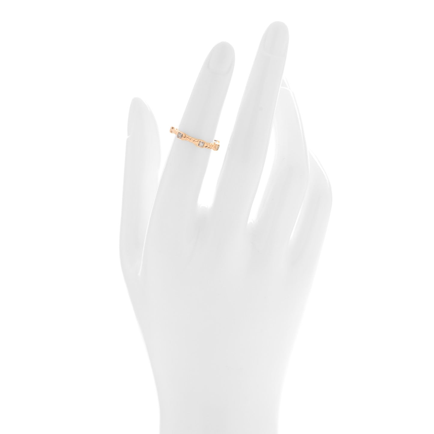 18K Rose Gold Diamond Paveflex 2mm Stackable Band Ring 48 4.5
