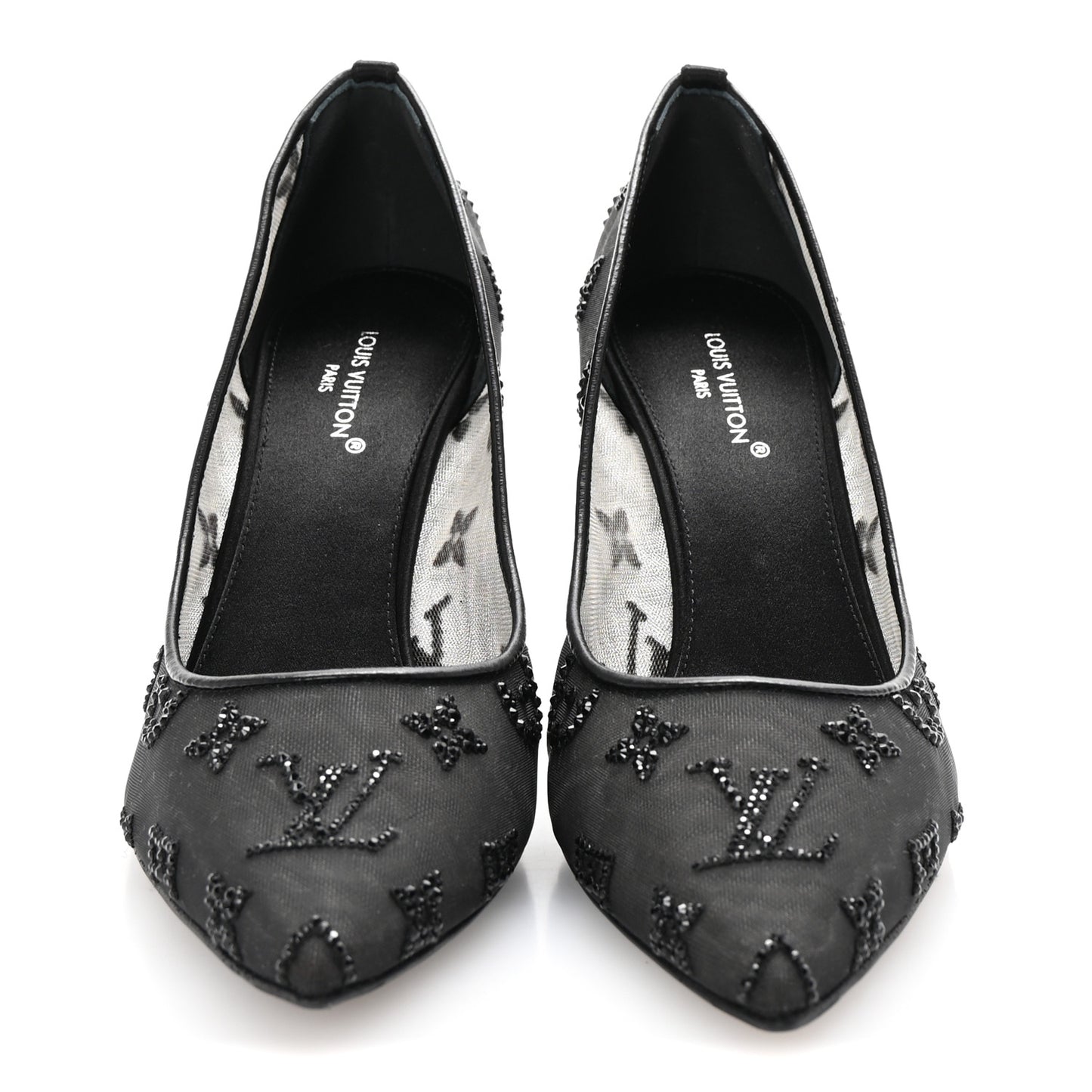 Monogram Mesh Strass Gala Pumps 35 Black