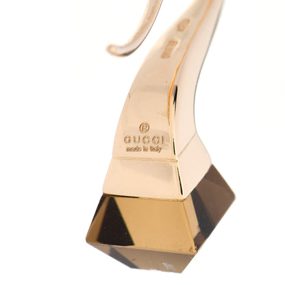 Gucci 18K Yellow Gold Smoky Quartz Chiodo Drop Earrings 4 of 7