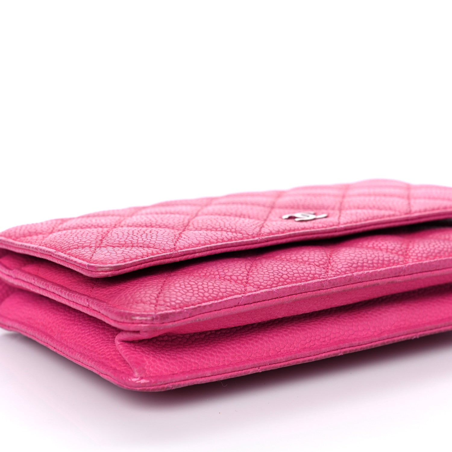 Chanel Caviar Quilted Wallet on Chain WOC Fuchsia 10 of 11