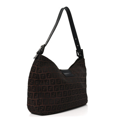 Fendi Zucchino Vitello Hobo Black Moro 3 of 9