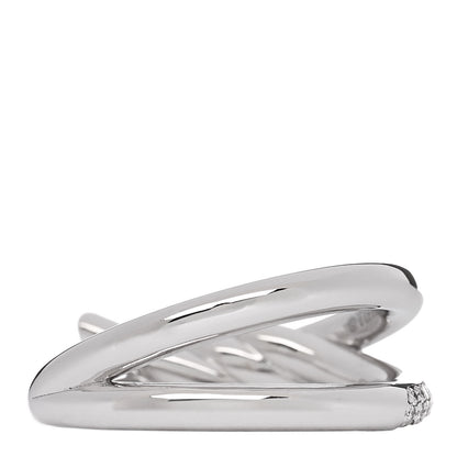 Tiffany 18K White Gold Diamond Double Row Knot Ring 54 7 3 of 5
