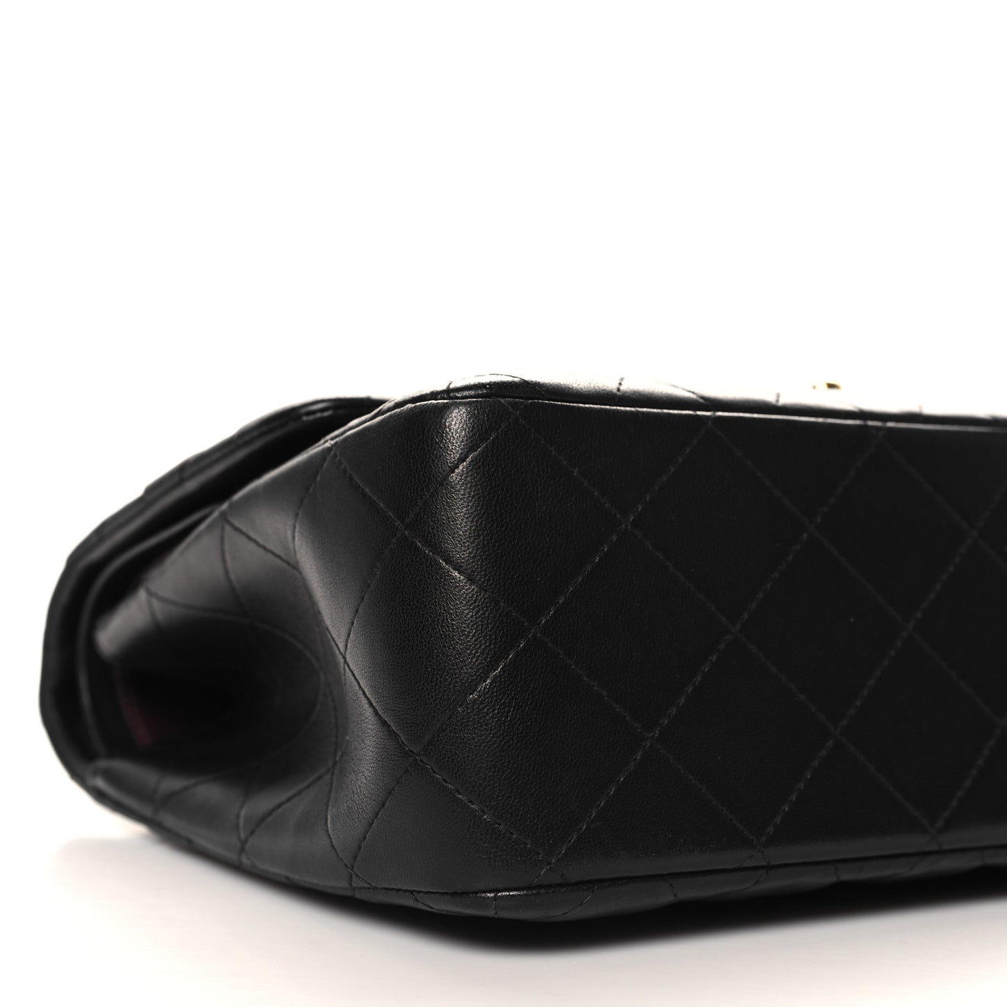 Lambskin Quilted Jumbo Double Flap Black