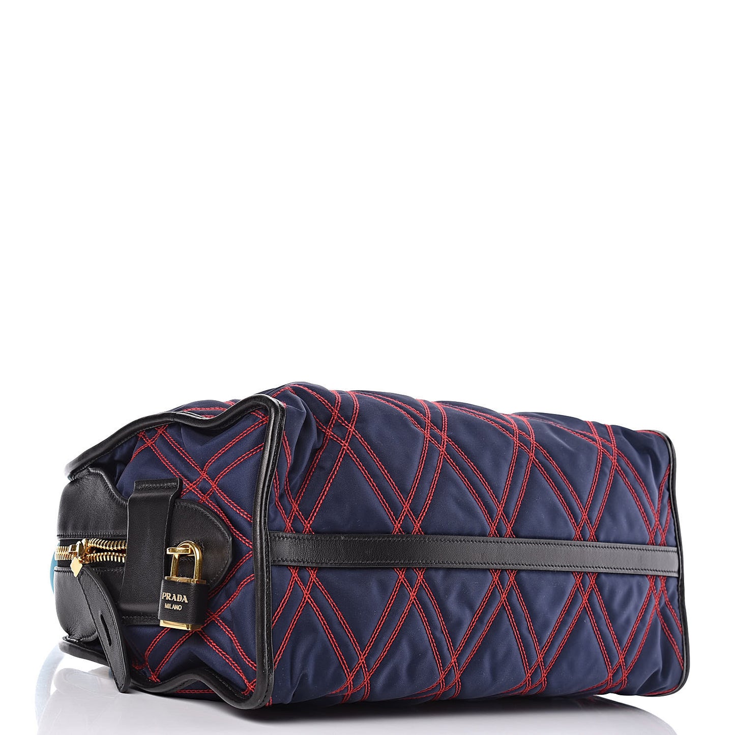 Tessuto Nylon Quilted Impunturato Bauletto Baltico Fuoco