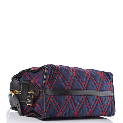 Prada Tessuto Nylon Quilted Impunturato Bauletto Baltico Fuoco 4 of 11