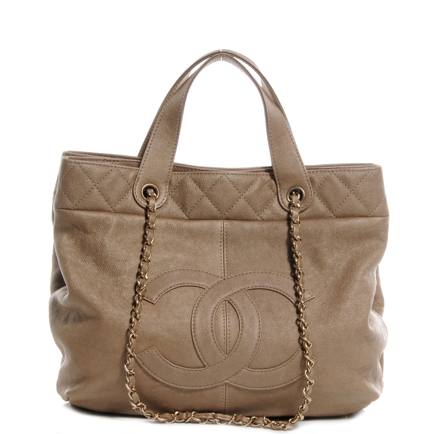 Calfskin Large Trianon Tote Gold