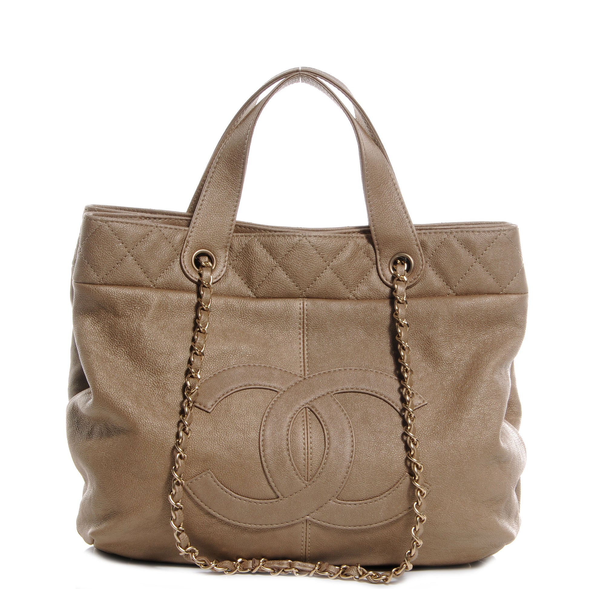 Chanel Calfskin Large Trianon Tote Gold 1 of 7