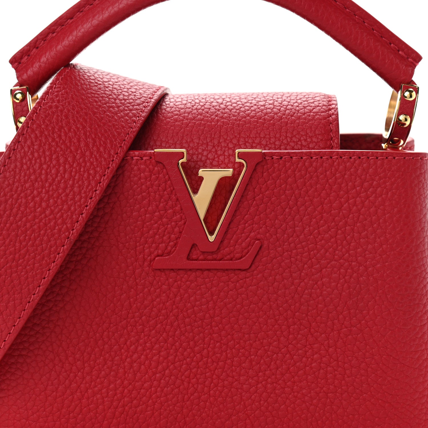 Louis Vuitton Taurillon Mini Capucines Scarlet 7 of 10