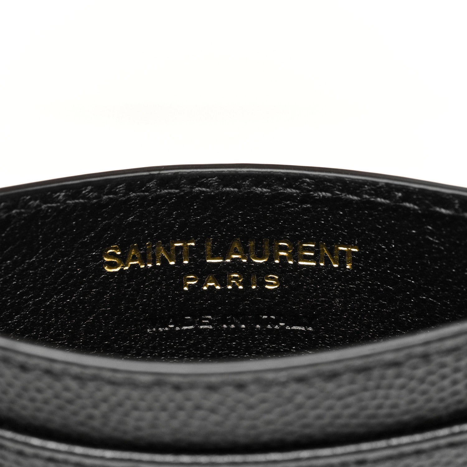 Saint Laurent Grain De Poudre Matelasse Chevron Monogram Credit Card Case Black 6 of 8
