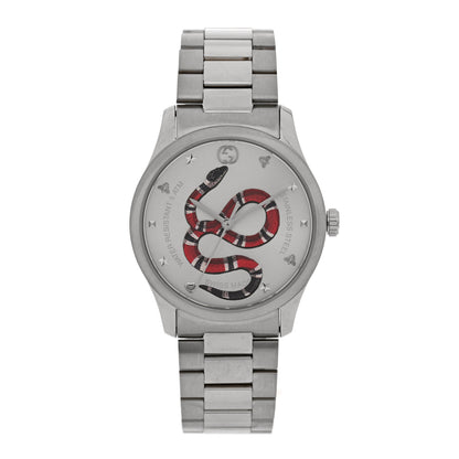 Gucci Stainless Steel 38mm G-Timeless Snake Quartz Watch 1 of 5