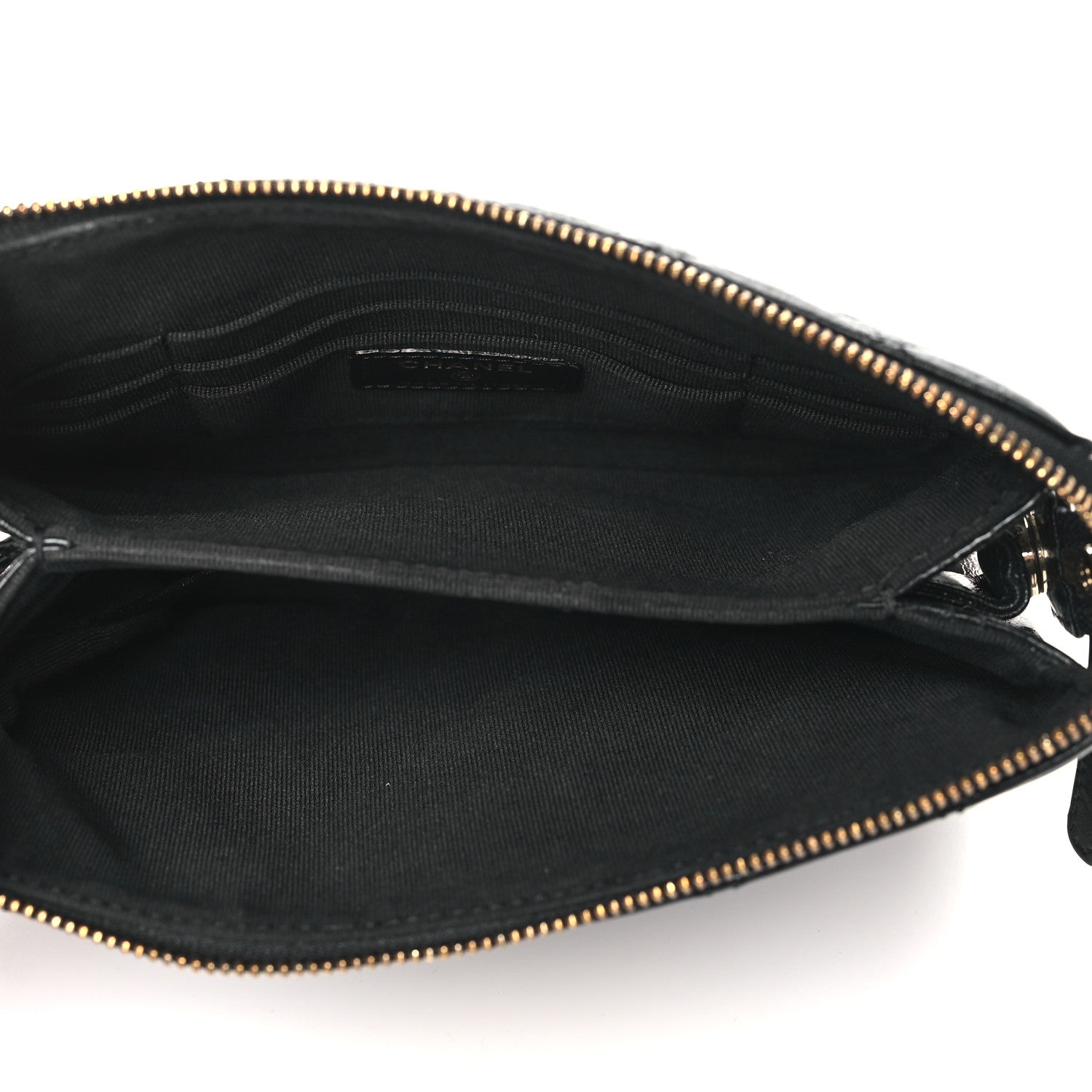 Chanel Shiny Crumpled Calfskin Quilted Clutch Bag Black 6 of 12